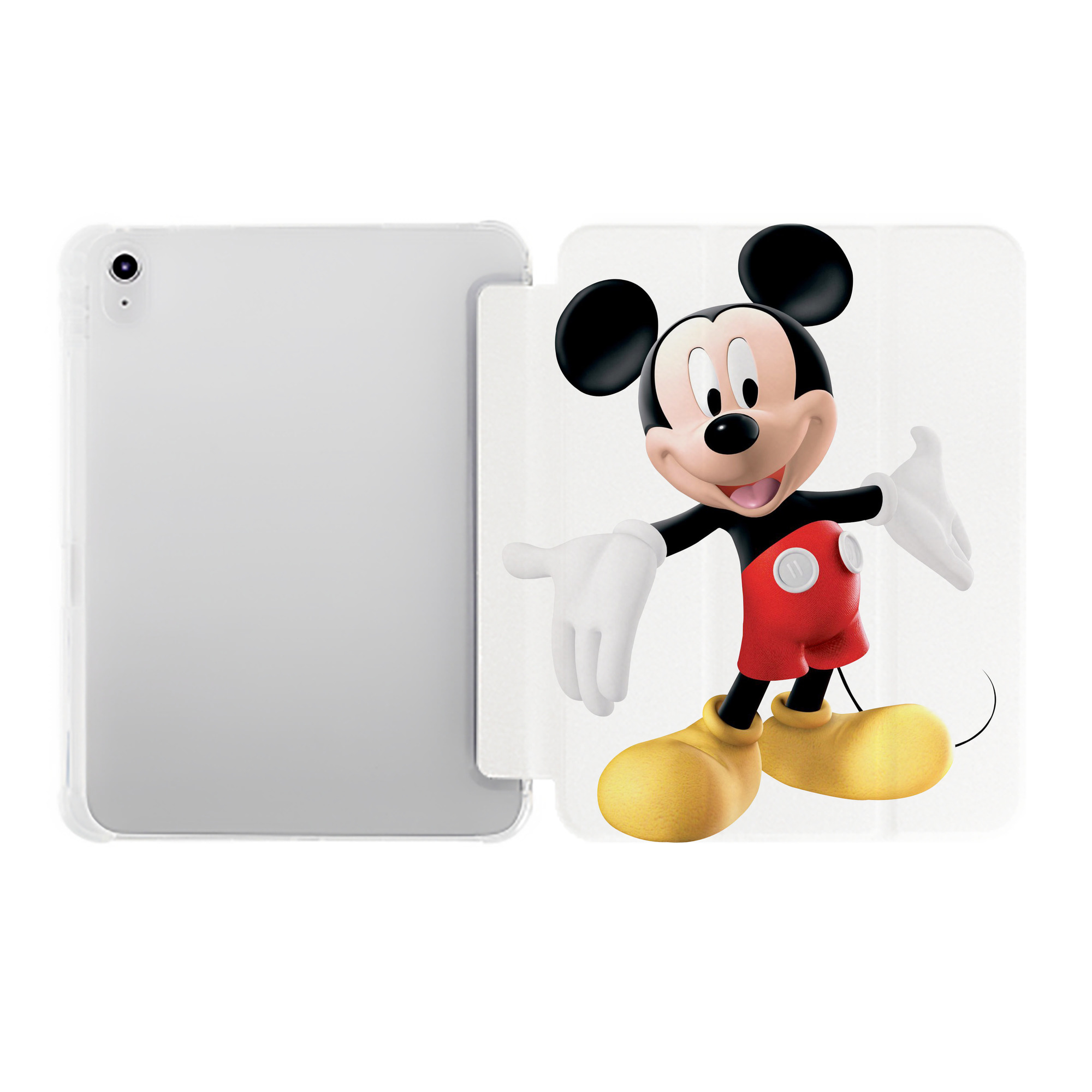 （画像用） ミッキーマウス Mickey Mouse IPad ケース ペン収納付き 三つ折りスタンド PUレザー×シリコン 対応機種9.5/10.5/10.9インチ